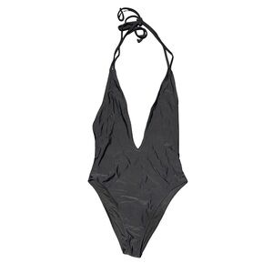 Forever 21 Black Halter One-Piece Swimsuit